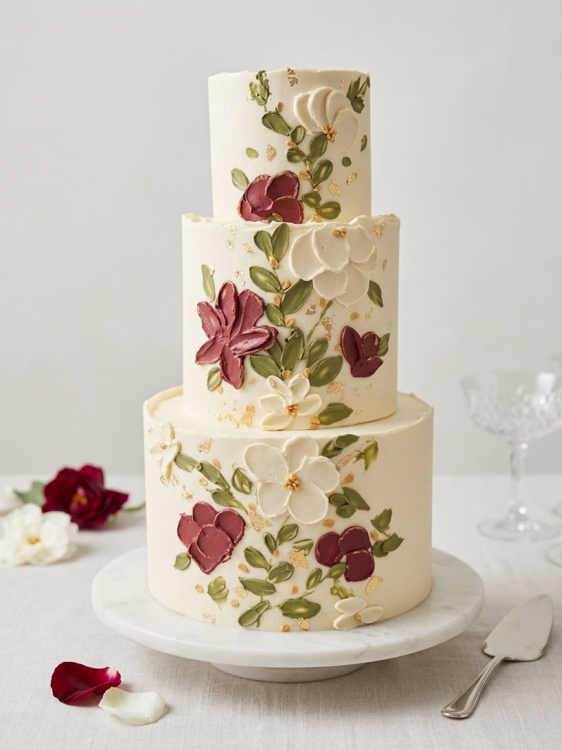 Three-tier buttercream floral celebration cake by The Cake Studio KE