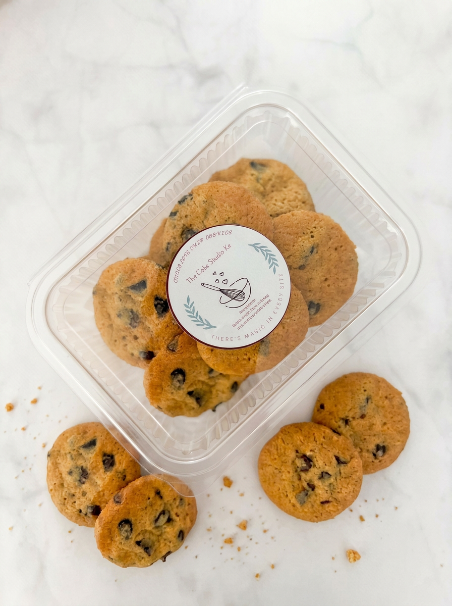 Box of chocolate chip cookies